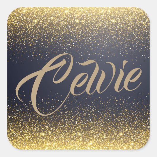 Gepersonaliseerde Custom Gold Glitter | Sticker Se (Voorkant)