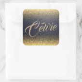 Gepersonaliseerde Custom Gold Glitter | Sticker Se (Tas)