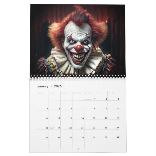 Gepersonaliseerde Custom Gothic Horror 2026 Kalend Kalender (Jan 2026)