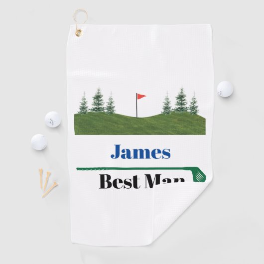 Gepersonaliseerde Custom Groomsmen Bruiloft Golfhanddoek (Insitu)