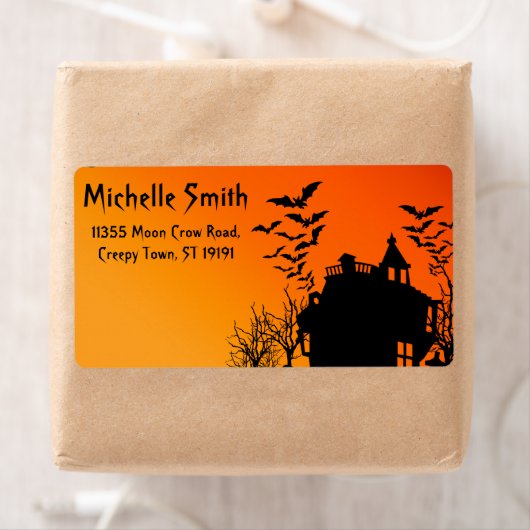 Gepersonaliseerde Custom Halloween Vleermuizen met Etiket (Insitu)