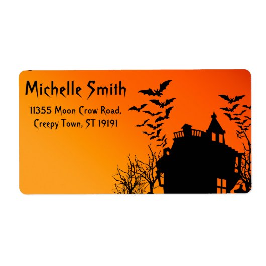 Gepersonaliseerde Custom Halloween Vleermuizen met Etiket (Voorkant)