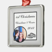 Gepersonaliseerde Custom His/Hers Diamond Bruiloft Metalen Ornament (Links)