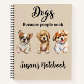 Gepersonaliseerde Custom Hondenliefhebber cadeau p Notitieboek (Voorkant)