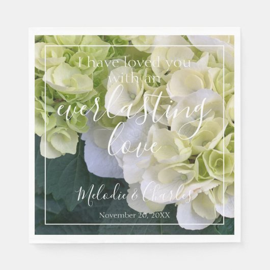 Gepersonaliseerde Custom Hydrangea White Elegant L Servet (Voorkant)