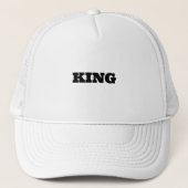 Gepersonaliseerde Custom King Tekst naam Wit Kleur Trucker Pet (Voorkant)