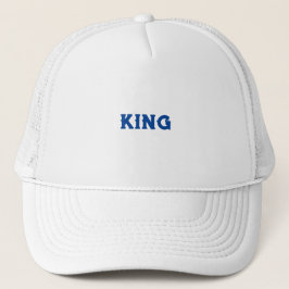 Gepersonaliseerde Custom King Tekst naam Wit Kleur Trucker Pet