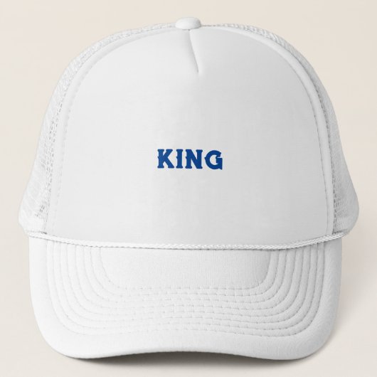 Gepersonaliseerde Custom King Tekst naam Wit Kleur Trucker Pet (Voorkant)