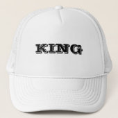 Gepersonaliseerde Custom King Tekst naam Wit Kleur Trucker Pet (Voorkant)
