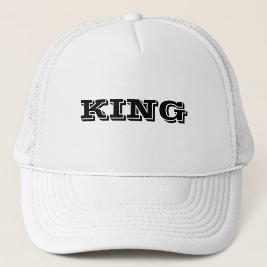 Gepersonaliseerde Custom King Tekst naam Wit Kleur Trucker Pet (Voorkant)