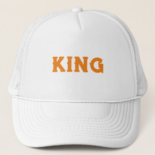 Gepersonaliseerde Custom King Tekst Wit en Wit Trucker Pet