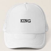 Gepersonaliseerde Custom King Tekst Witte Trucker  Pet (Voorkant)