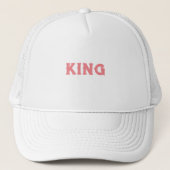 Gepersonaliseerde Custom King Tekst Witte Trucker  Pet (Voorkant)