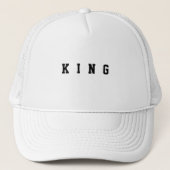 Gepersonaliseerde Custom King Tekst Witte Trucker  Pet (Voorkant)