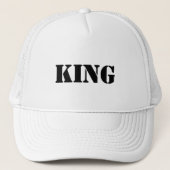 Gepersonaliseerde Custom King Tekst Witte Trucker  Trucker Pet (Voorkant)