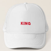 Gepersonaliseerde Custom King Tekst Witte Trucker Trucker Pet (Voorkant)