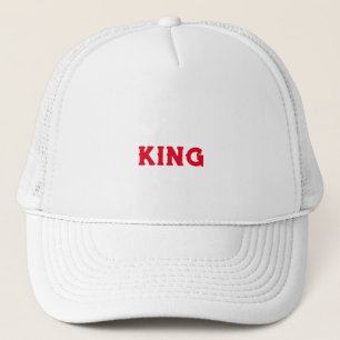 Gepersonaliseerde Custom King Tekst Witte Trucker  Trucker Pet