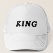 Gepersonaliseerde Custom King Tekst Witte Trucker Trucker Pet (Voorkant)