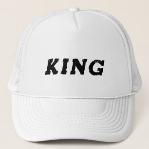 Gepersonaliseerde Custom King Tekst Witte Trucker  Trucker Pet