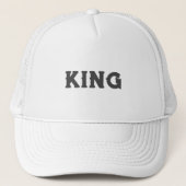 Gepersonaliseerde Custom King Tekst Witte Trucker Trucker Pet (Voorkant)