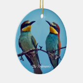 Gepersonaliseerde Custom Kleurrijke Vogels Foto Keramisch Ornament (Rechts)