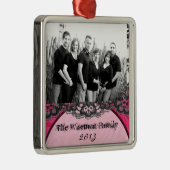 Gepersonaliseerde Custom Lace Zebra Prin FOTO Orna Metalen Ornament (Rechts)