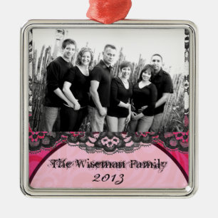 Gepersonaliseerde Custom Lace Zebra Prin FOTO Orna Metalen Ornament