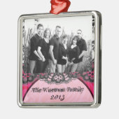 Gepersonaliseerde Custom Lace Zebra Prin FOTO Orna Metalen Ornament (Links)