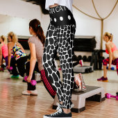 Gepersonaliseerde Custom Made Zwart Patroon Kat Yo Leggings