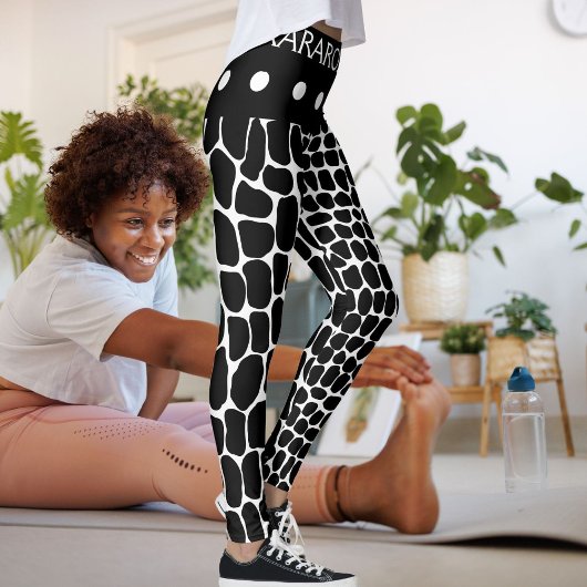 Gepersonaliseerde Custom Made Zwart Patroon Kat Yo Leggings