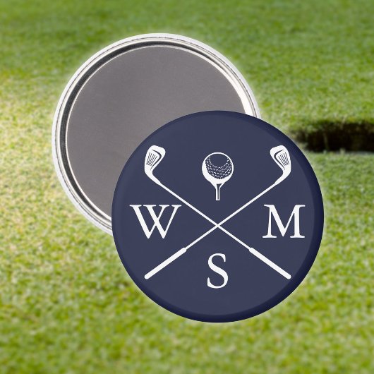 Gepersonaliseerde Custom Monogram Marine Blauw Magneet