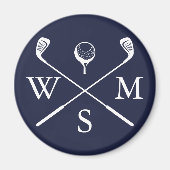 Gepersonaliseerde Custom Monogram Marine Blauw Magneet (Voorkant)