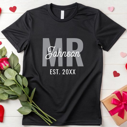 Gepersonaliseerde Custom Mr & Mrs Matching koppels T-shirt