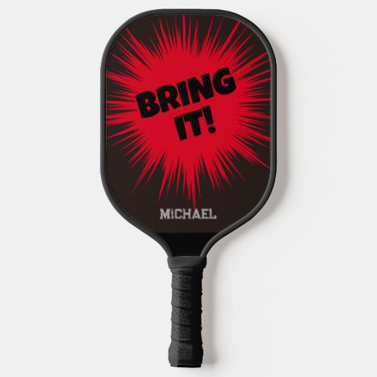 Gepersonaliseerde Custom No Mercy Rood & Zwart Pickleball Paddle (Achterkant)