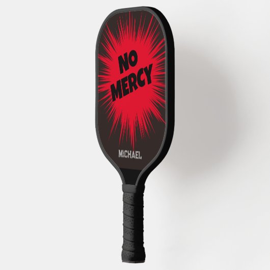 Gepersonaliseerde Custom No Mercy Rood & Zwart Pickleball Paddle (Links)