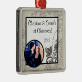 Gepersonaliseerde Custom Ornament Grey Flourish Sw (Rechts)