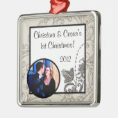 Gepersonaliseerde Custom Ornament Grey Flourish Sw (Links)