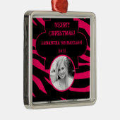 Gepersonaliseerde Custom Ornament Hot Pink Black Z (Rechts)