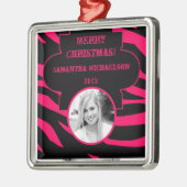 Gepersonaliseerde Custom Ornament Hot Pink Black Z (Links)