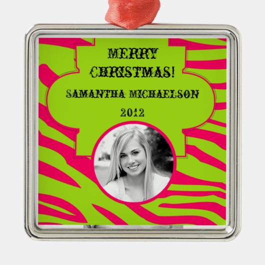 Gepersonaliseerde Custom Ornament Hot Pink Limoen  (Voorkant)