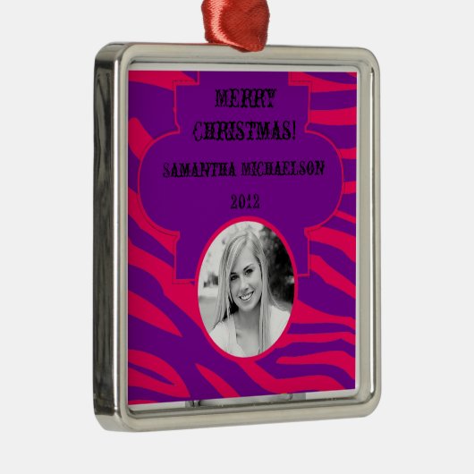 Gepersonaliseerde Custom Ornament Hot Pink Paarse (Rechts)