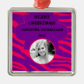 Gepersonaliseerde Custom Ornament Hot Pink Paarse (Voorkant)