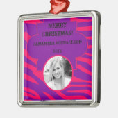 Gepersonaliseerde Custom Ornament Hot Pink Paarse  (Links)