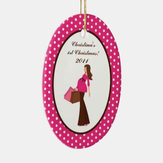 Gepersonaliseerde Custom Ornament Mod Mom Polka Do (Rechts)