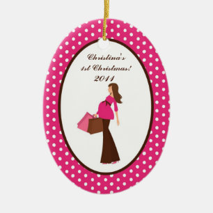 Gepersonaliseerde Custom Ornament Mod Mom Polka Do