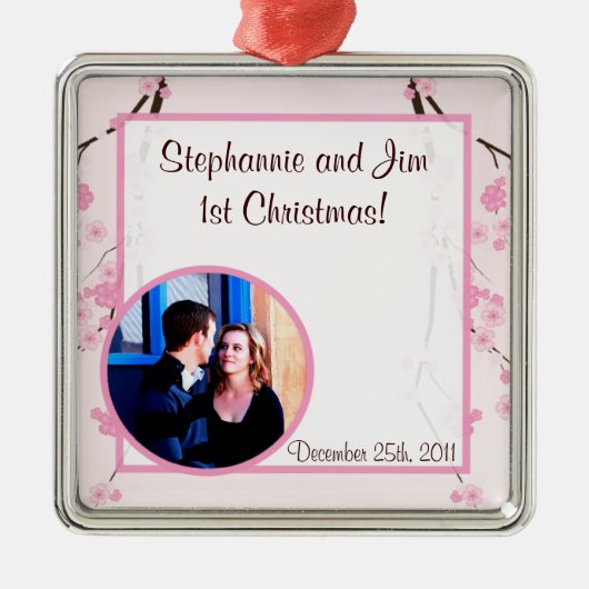 Gepersonaliseerde Custom Ornament Pink Cherry Blos (Voorkant)