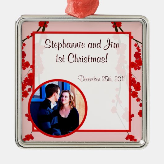 Gepersonaliseerde Custom Ornament Red Cherry Bloss (Voorkant)