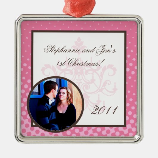Gepersonaliseerde Custom Ornament Roze Kroonluchte (Voorkant)