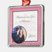 Gepersonaliseerde Custom Ornament Roze Kroonluchte (Links)