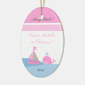 Gepersonaliseerde Custom Ornament Roze Zeilboot Wa (Links)
